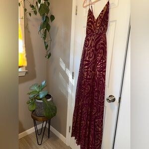 NWT City Studio Burgundy and Gold Dress